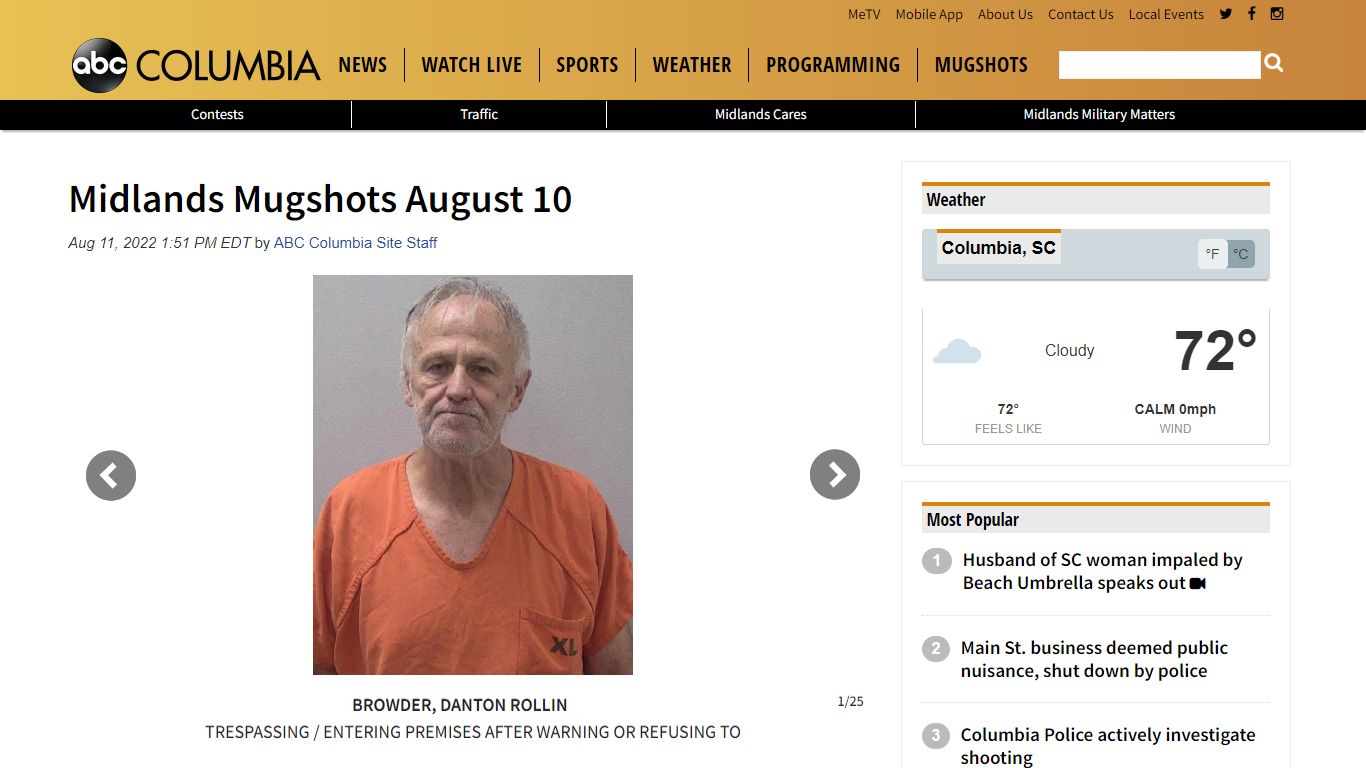 Midlands Mugshots August 10 - ABC Columbia